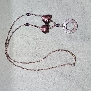 Purple necklaces with hearts and pendent